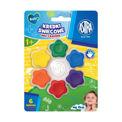 Kredki świecowe Astra Baby kształcie gwiazdek 6 kol. (316023003) Kredki świecowe Astra Baby kształcie gwiazdek 6 kol. (316023003)