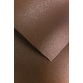 Papier ozdobny (wizytówkowy) A4 mika brązowy 240g Galeria Papieru (202718)
