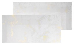 Koperta marmur złoty p DL biała Galeria Papieru (280193) 10 sztuk