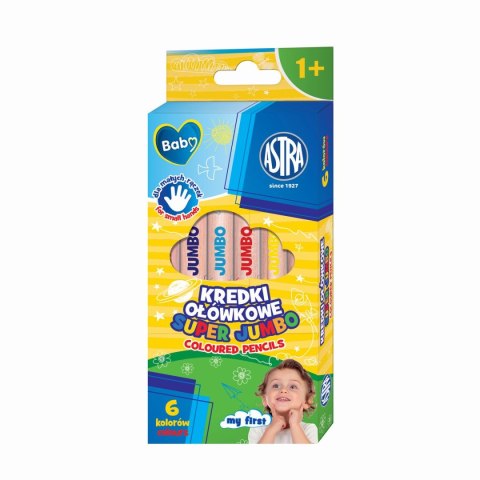 Kredki ołówkowe Jumbo okrągłe 6 kol. Astra Baby (312023004)
