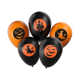 Balon gumowy Arpex Halloween 5 sztuk czarno-pomarańczowy (HA5678)