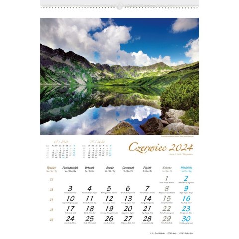 Kalendarz ścienny PEJZAŻE TATRZAŃSKIE 13-planszowe 2024 320mm x 470mm Lucrum (RW05)