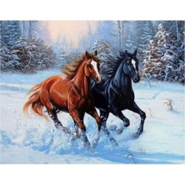 Zestaw kreatywny Norimpex malowanie po numerach - konie zimą 40X50CM (NO-1008589)