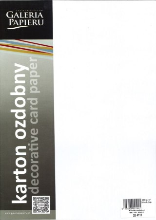 Papier ozdobny (wizytówkowy) A4 batyst biały biały 180g Galeria Papieru (204111)