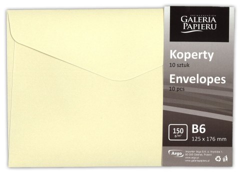 Koperta pearl kremowy B6 beżowy Galeria Papieru (280841) 10 sztuk