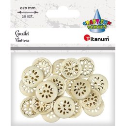 Guziki Titanum Craft-Fun Series 20mm, ażurowe naturalny 20 szt (WDY216)
