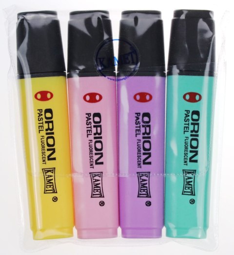Zakreślacz ORION pastel wkład mix 1,0-5,0mm Kamet (4 kol)