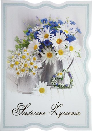 Kartka składana B6 brokat serdeczne życzenia (5902221800528)