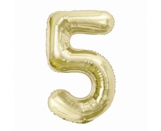 Balon foliowy cyfra 5, szampańska, 85 cm Godan (CH-B8H5)