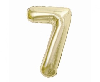 Balon foliowy cyfra 7, szampańska, 85 cm Godan (CH-B8H7)