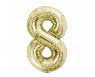 Balon foliowy cyfra 8, szampańska, 85 cm Godan (CH-B8H8)
