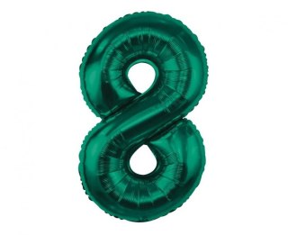Balon foliowy cyfra 8, zieleń butelkowa, 85 cm Godan (CH-B8B8)