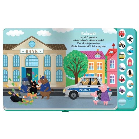 Książeczka edukacyjna Aksjomat Z Dźwiękami Słucham i poznaję. Na ulicy Książeczka edukacyjna Aksjomat Z Dźwiękami Słucham i poznaję. Na ulicy