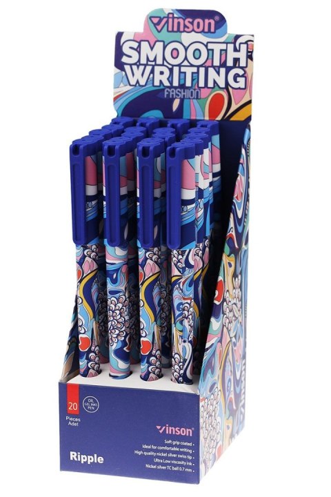 Długopis olejowy wkład niebieski 0,7mm Vinson (A158)