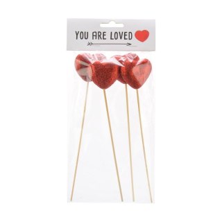 Ozdoba na piku serduszka brokatowe Arpex (WA6682)