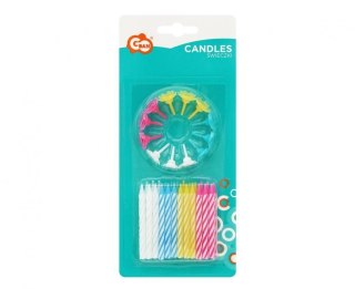 Świeczka urodzinowa 4 kolory spiralne, 6 cm, 24/12 szt. Godan (PF-SUSD)