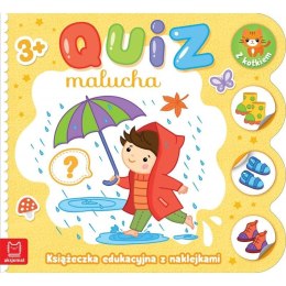 Książka dla dzieci Quiz malucha. Książeczka edukacyjna z naklejkami z kotkiem 3+