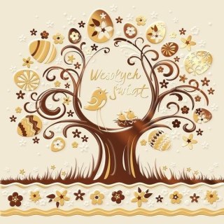 Kartka składana kw wielkanoc Art Nuvo (złocony)