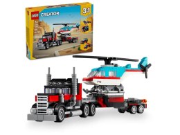 Klocki konstrukcyjne Lego Creator Ciężarówka z platformą i helikopterem (31146)