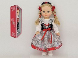 Lalka w stroju ludowym, z polskim głosem, śpiewa i mówi po polsku, twarda; Box [mm:] 380 Adar (587816)
