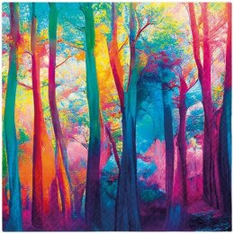 Serwetki Colorful Magic Forest mix nadruk bibuła [mm:] 330x330 Paw (SDL141700)
