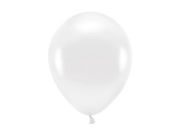 Balon gumowy Partydeco Metalizowane Eco Balloons biały 260mm (ECO26M-008)