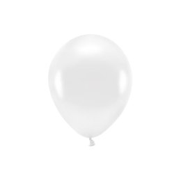 Balon gumowy Partydeco Metalizowane Eco Balloons biały 260mm (ECO26M-008)