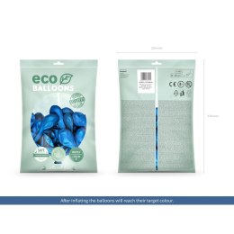 Balon gumowy Partydeco Metalizowane Eco Balloons niebieska 260mm (ECO26M-001)