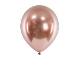 Balon gumowy Partydeco Metalizowane Glossy różowe złoto 300mm (CHB1-019R-50)