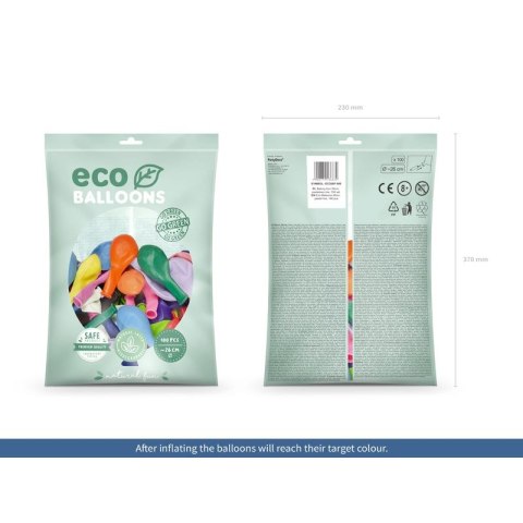 Balon gumowy Pastel Eco Balloons mix 260mm Partydeco (ECO26P-000)