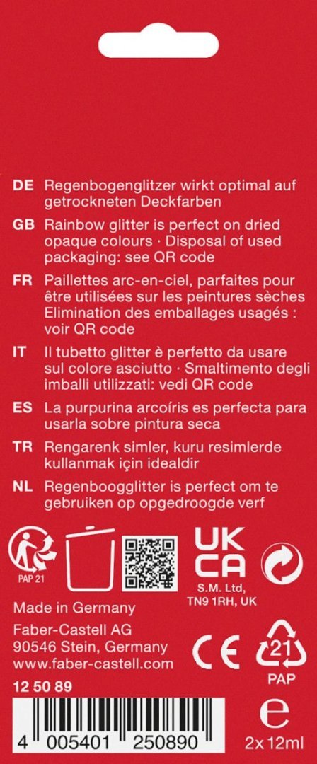 Brokat w żelu Rainbow kolor: mix 1 kolor. Faber Castell (125089 FC)