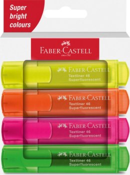 Zakreślacz Faber Castell 4 kol. neon, mix 1,0-5,0mm (254644 FC)