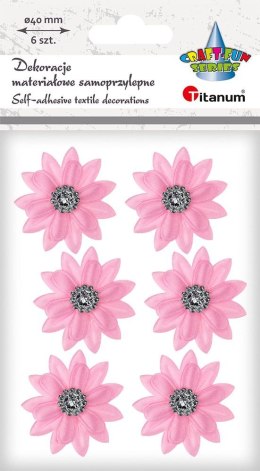 Ozdoba materiałowa Titanum Craft-Fun Series Kwiaty z kryształkiem samoprzylepne (BR230060)