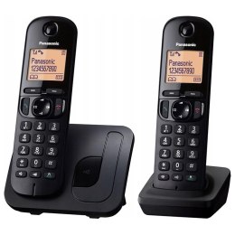 Telefon bezprzewodowy PanasonicKX-TGC212 z 2 słuchawkami czarny