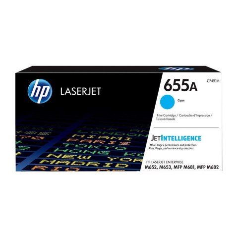 Toner HP 655A do Color LaserJet Enterprise M653/M681/M652 | 10 500 str. | Cyan