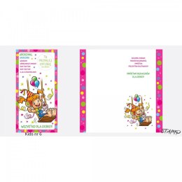 Kartka składana KIDS Urodzinowy dziecięcy dla dziewczynki DL Ev-corp (STKK-06)