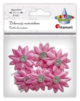 Ozdoba materiałowa Titanum Craft-Fun Series Kwiaty z kryształkiem samoprzylepne (BR232234)