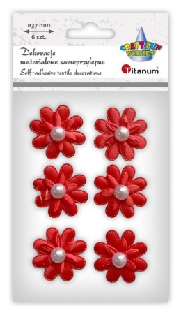 Ozdoba materiałowa Titanum Craft-Fun Series Kwiaty z perełką samoprzylepne (BR231816-1)