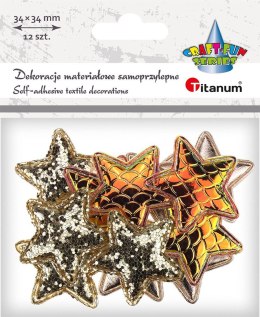 Ozdoba materiałowa Titanum Craft-Fun Series gwiazdki samoprzylepne (2324050-gold)