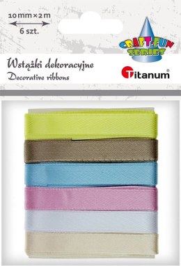 Wstążka Titanum Craft-Fun Series 2324015-A 6 kolorów 10mm mix 2m (1cmx2m)