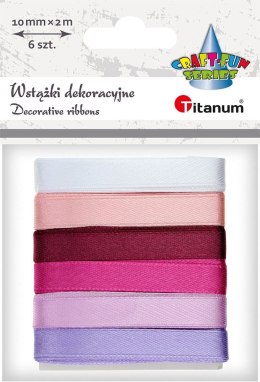 Wstążka Titanum Craft-Fun Series 2324015-B 6 kolorów 10mm mix 2m (1cmx2m)