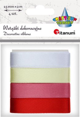 Wstążka Titanum Craft-Fun Series 4 kolory 15mm mix 2m (2324015-C)