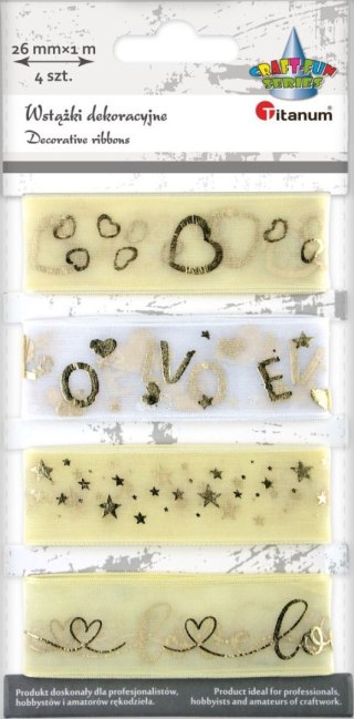 Wstążka Craft-Fun Series organza nadruk 26x1 [mm x m] mix Titanum (BR231745)