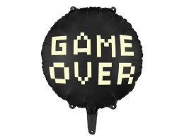 Balon foliowy Partydeco Game over, 45 cm, czarny 18cal (FB226)
