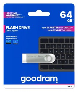 Goodram Pendrive UNO3 64GB USB 3.2 Gen1| srebrny