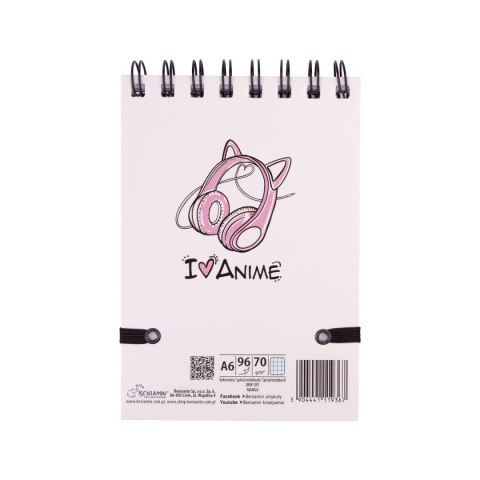 Kołozeszyt (kołonotatnik) Manga A6 96k. krata (nd) (9367)