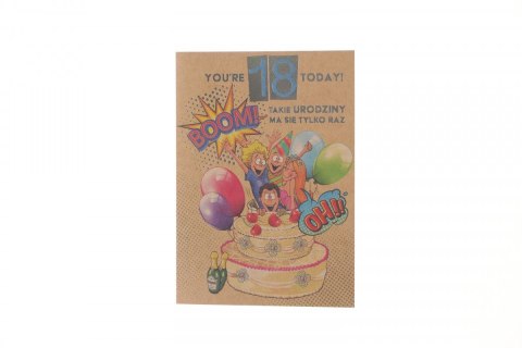 Kartka składana Eko Urodziny B6 Pol-mak (B6EKO_UR18)