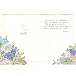 Kartka składana KARNET B6 KOMUNIA GOŁAB MAJOWY B6 Henry (5905701482375)