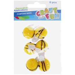 Pompony Craft With Fun żółte 6 szt (521621)