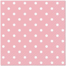 Serwetki Dots Light Pink mix nadruk bibuła [mm:] 250x250 Paw (SDC066013)